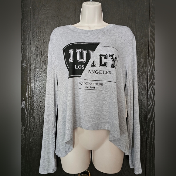 𝐑𝐞𝐭𝐚𝐢𝐥 $𝟒𝟓 Juicy By Juicy Couture Crew Neck Long Sleeve Top Large New - Picture 4 of 10